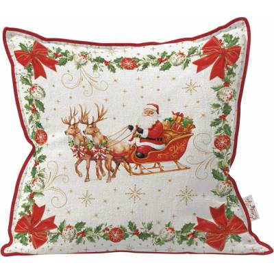 Easy Life Vankúš Santa Christmas Heritage biely 45x45