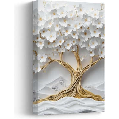 Obraz - 3D elegantní strom života plný květů, jednodílný 20x30 cm
