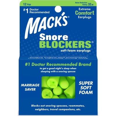 Mack's Snore Blockers špunty do uší 12 párů