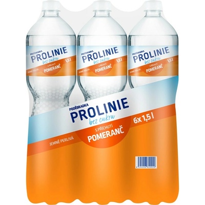 Poděbradka ProLinie pomeranč jemně perlivá voda 6 x 1,5 l