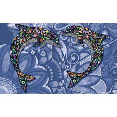 Preinterier FT4994 Fototapeta na stenu Farebné delfíny vlies 152cm x 104cm