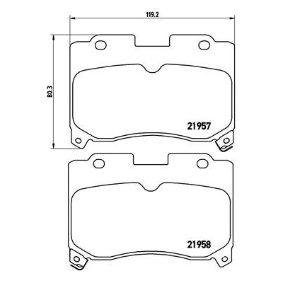 Sada brzdových platničiek, vždy 4 kusy v sade BREMBO P 83 090 (P83090)