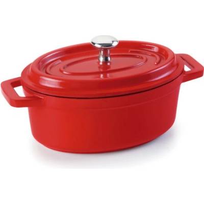 LACOR Cocottes 25911 – oválný hrnec, 0,25 l, 12 × 8,5 cm, červený