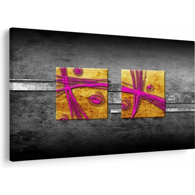 Obraz farebných štvorcov na čiernom pozadí, jednodielne 150x100 cm