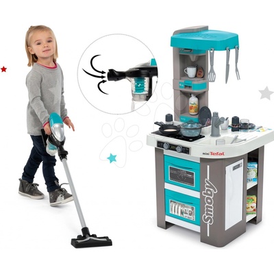 Smoby Set kuchyňka elektronická Tefal Studio 360° Bubble a vysavač Rowenta Air Force 360° se skutečným vysáváním