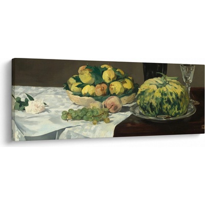 Obraz - Edouard Manet, Still Life with Melon and Peaches, reprodukce, jednodílný 145x58 cm