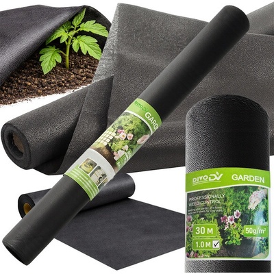 DIVODV Hustá černá agrovlákna 50 g, 1 x 30 m protiplevelová izolace mulčovací rohož