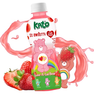 Kato Care Bears Strawberry Juice With Nata De Coco Jelly 320 ml