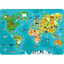 Podložka na stôl laminovaná mapa sveta zvieratá