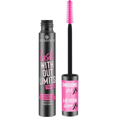 essence lash WITHOUT LIMITS TUBING objemová a prodlužující řasenka 04 Black Tubing 13 ml
