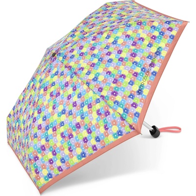 Benetton deštník skládací automatický Blooming Dots Peach Mini