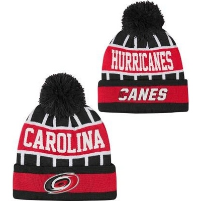 Outerstuff Detská zimná čiapka Carolina Hurricanes NHL Go Fast Cuffed Knit W Pom