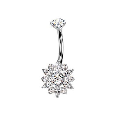 Šperky4U Piercing do pupíku kytička TIT1596