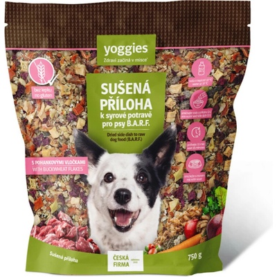 Yoggies Sušená příloha s pohankovými vločkami k syrové potravě B.A.R.F. 0,75 kg