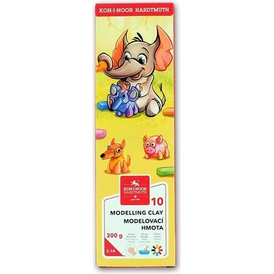 Koh-i-noor Modelína 10 barev 200 g v krabičce Slon