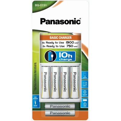 Panasonic K-KJ51MGD42E BQ-CC51E + 4xR6 1900mAh 2xR3 750mAh Ready to Use BTR330111-00 – Hledejceny.cz