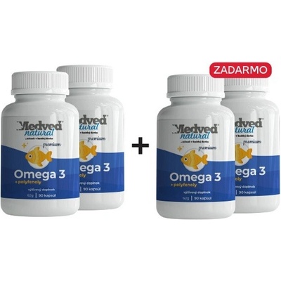 AKCIA Medveď natural Omega-3 Premium 90 kapsúl 2+2 ZADARMO