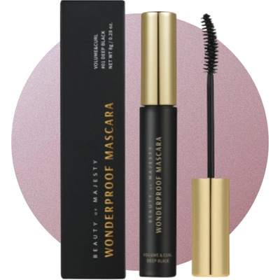 B.O.M. Wonderproof Mascara Volume & Curl #01 Deep Black Voděodolná objemová řasenka 8 g