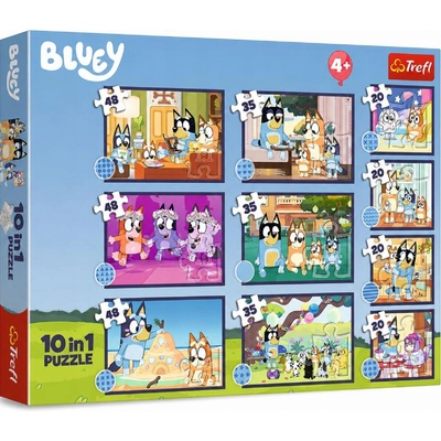 TREFL 10v1 Příběh Bluey 10 skládaček s Bluey a Bingo 329 dílků