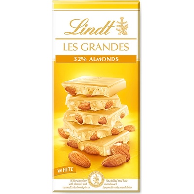 Lindt & Sprüngli Bílá čokoláda Les Grandes s celými mandlemi 150 g