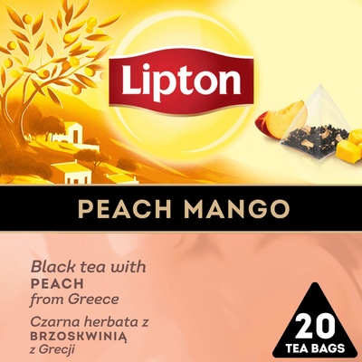 Lipton Černý čaj pyramidy broskve mango 20 x 1,7 g