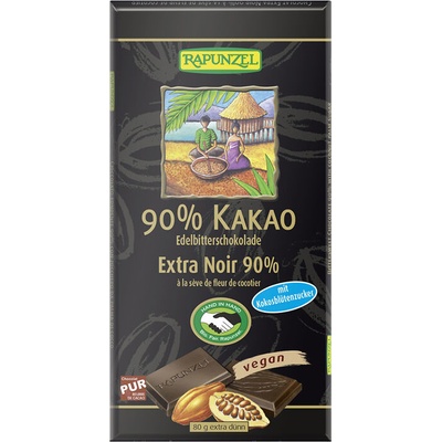 RAPUNZEL Bio Hořká 90% s kokosovým cukrem 80 g