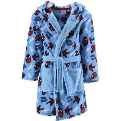 SunCity Detský / chlapčenský coral fleece župan s kapucňou Spidey Modrá