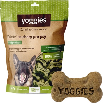 Yoggies Dietní bezlepkové suchary se špenátem 150 g