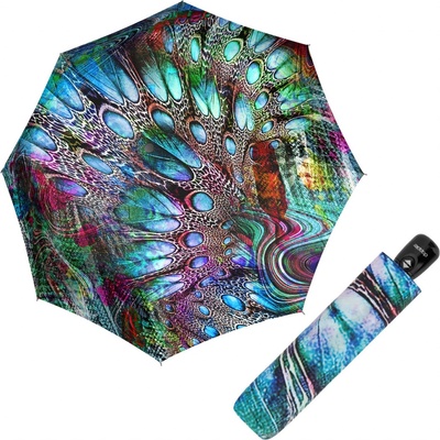 Doppler Fiber Magic Pavone Satin dámský plně automatický deštník vícebarevný