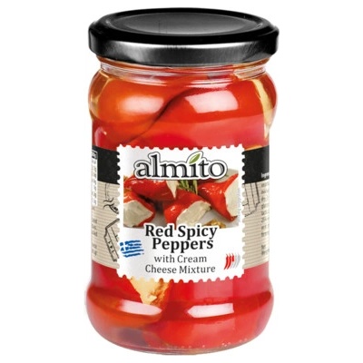 Almito Červené pikantní papriky plněné sýrem 270 g