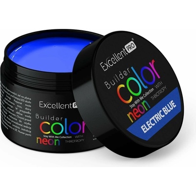 Cosmetics Zone Vynikající PRO Builder Color Neon s tixotropním stavitelným gelem Elektrická modrá 15g
