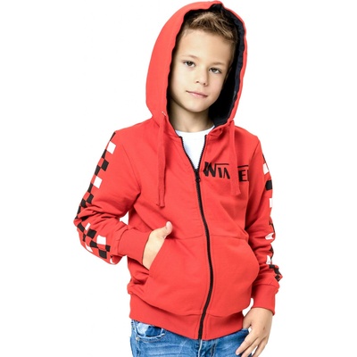 Winkiki Kids Wear Chlapecká mikina s kapucí Winner červená