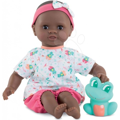 Corolle na koupání Baby Bath Alyzée Frog Mon Premiere s černými mrkacími očima a žábou 30 cm
