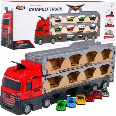 Majlo Toys Nákladní auto se 6 autíčky a odpalovačem Katapult Truck