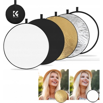 Odrazná deska K&F Concept 5v1 kulatá fotografická odrazka, průměr 110 cm – Hledejceny.cz