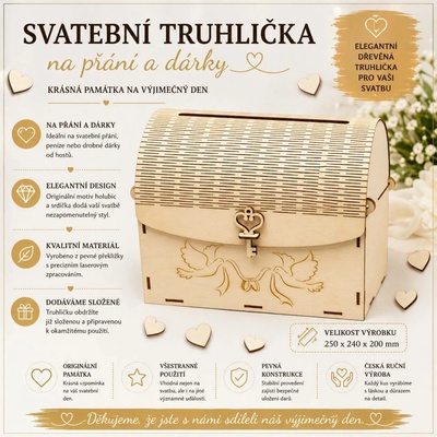Svatební truhlička na přání a dárky | Dřevěná truhlička z překližky – Hledejceny.cz