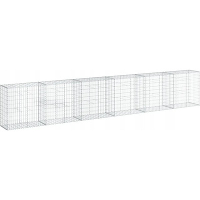 VidaXL Gabionový květináč s víkem 600x50x100 cm, pozinkované železo