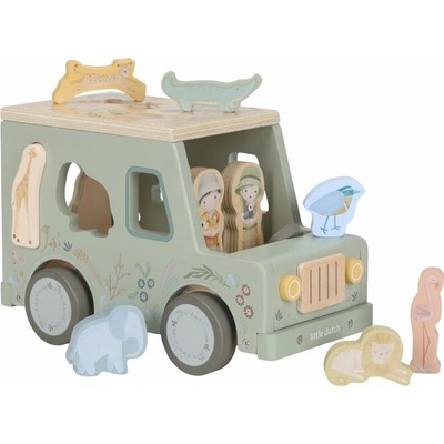 Little Dutch Auto s vkládacími tvary dřevěné Safari Friends