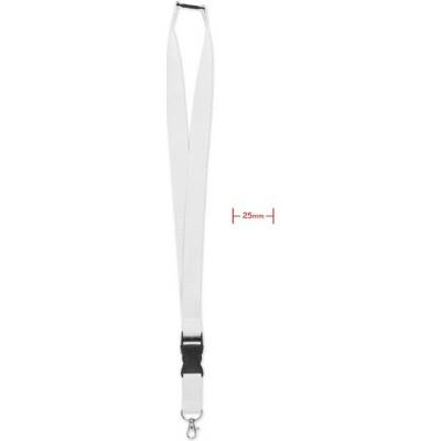 Snúrka na krk s bezpečnostnou sponou biela P210.538 25 mm