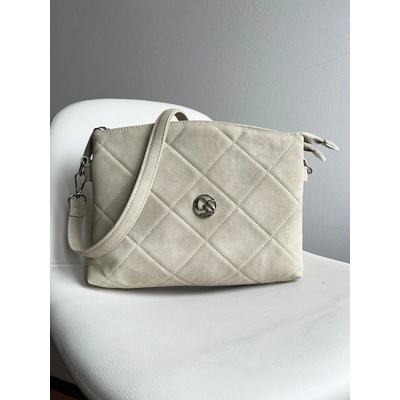 Grosso Béžová crossbody kabelka s dvoma priehradkami