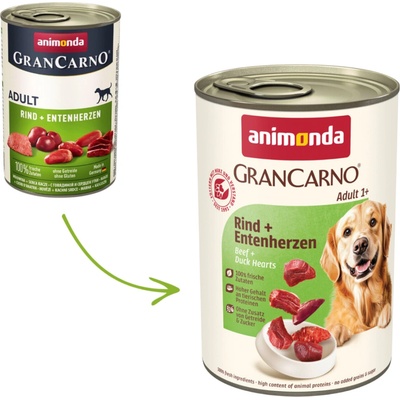 Animonda GranCarno Adult Beef a kachní Hearts 400 g – Hledejceny.cz