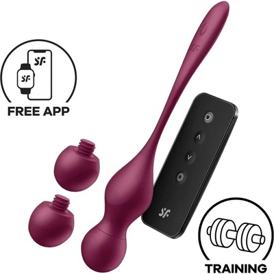 Satisfyer Love Birds Vary - chytré, variabilní venušiny kuličky bordó