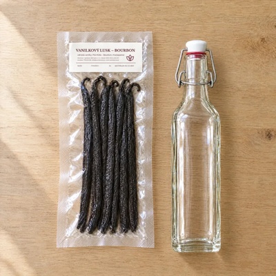 Vanilkové lusky Bourbon z Madagaskaru Premium (17–20 cm) 6 lusků + lahev 0,5 l na extrakt – Hledejceny.cz