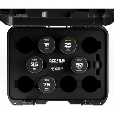 DZO Optics Vespid prime 5-lens Kit with PL & EF mount with case (16/25/35/50/75 T2.1)