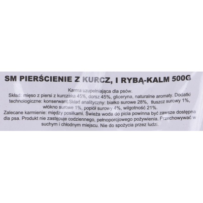 MACED Kuřecí kroužky s rybím masem žvýkání pro psy 500 g