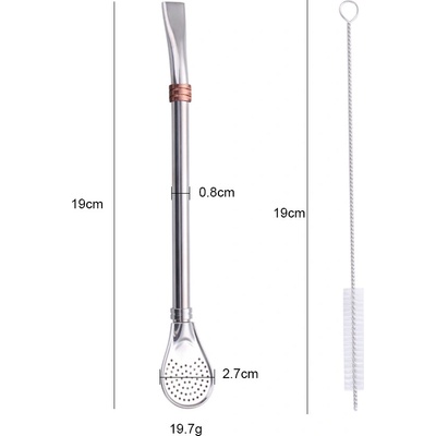 Mercedes Titanium bombilla s růžově-zlatým prstencem 19 cm stěteček