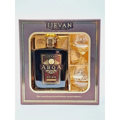 Ijevan Brandy Arqa 15y 40% 0,5 l (dárkové balení 2 sklenice)