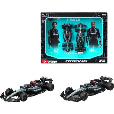 Bburago F1 Mercedes AMG W15 2024 Hamilton a Russell 2Pack 1:43