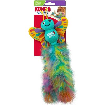 KONG Wubba Šuštiaca hračka pre mačky s catnipom a perím 28x12x4 cm