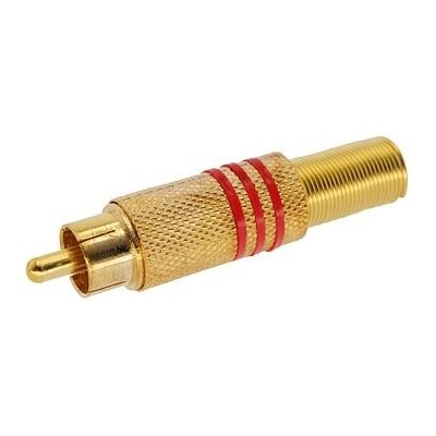 Dexhal RCA cinch zlacený konektor, na kabel, samec barevná varianta Červená – Hledejceny.cz